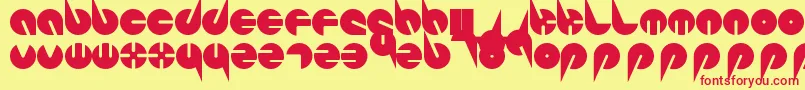 PepsiPerfectFont-fontti – punaiset fontit keltaisella taustalla