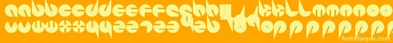 PepsiPerfectFont-Schriftart – Gelbe Schriften auf orangefarbenem Hintergrund