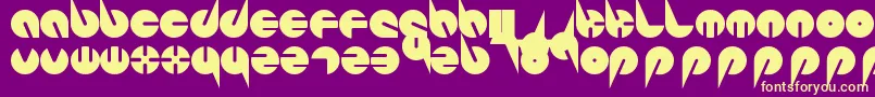 PepsiPerfectFont-fontti – keltaiset fontit violetilla taustalla