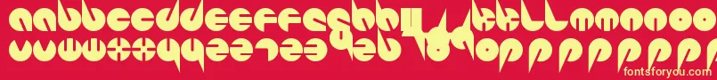 PepsiPerfectFont-fontti – keltaiset fontit punaisella taustalla