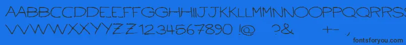 Шрифт Ballpointscratch – чёрные шрифты на синем фоне