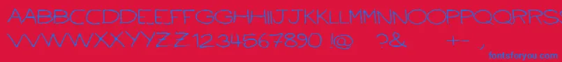 Ballpointscratch Font – Blue Fonts on Red Background