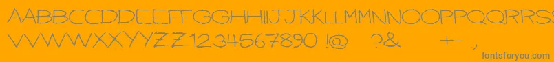 Ballpointscratch Font – Gray Fonts on Orange Background