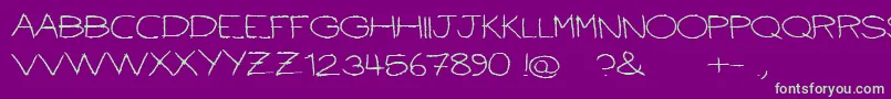 Ballpointscratch Font – Green Fonts on Purple Background