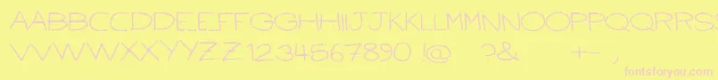 Ballpointscratch Font – Pink Fonts on Yellow Background