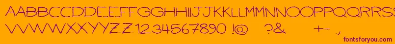 Ballpointscratch Font – Purple Fonts on Orange Background