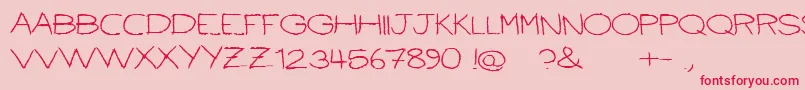 Ballpointscratch Font – Red Fonts on Pink Background