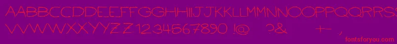 Ballpointscratch Font – Red Fonts on Purple Background