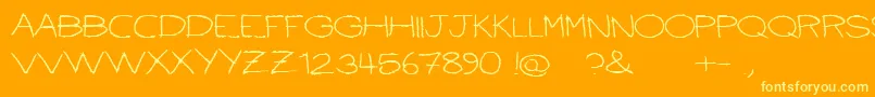 Ballpointscratch Font – Yellow Fonts on Orange Background