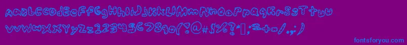 Sophysoph-Schriftart – Blaue Schriften auf violettem Hintergrund