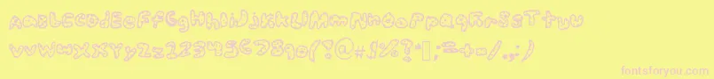 Sophysoph-fontti – vaaleanpunaiset fontit keltaisella taustalla