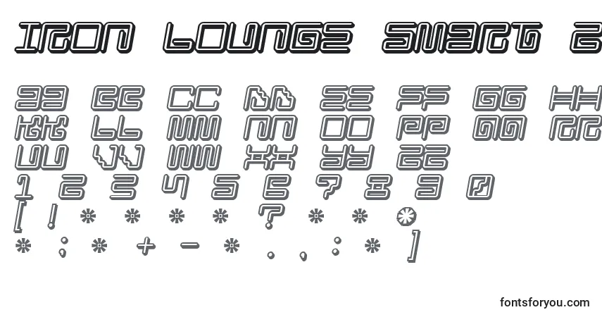 Schriftart Iron Lounge Smart 2 – Alphabet, Zahlen, spezielle Symbole