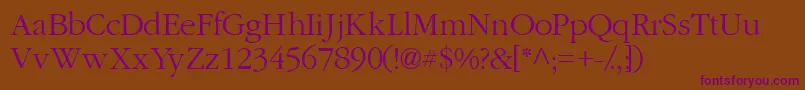 Garamondlightssk Font – Purple Fonts on Brown Background