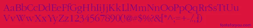 Fonte Garamondlightssk – fontes roxas em um fundo vermelho