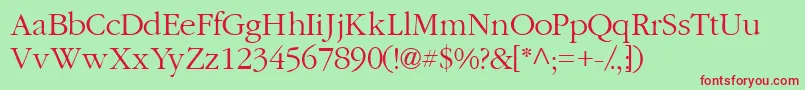 Garamondlightssk Font – Red Fonts on Green Background