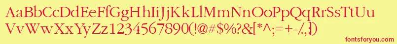 Garamondlightssk Font – Red Fonts on Yellow Background