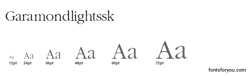 Größen der Schriftart Garamondlightssk