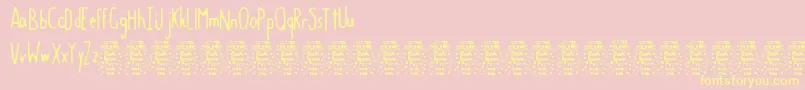 GiconflDemo-Schriftart – Gelbe Schriften auf rosa Hintergrund