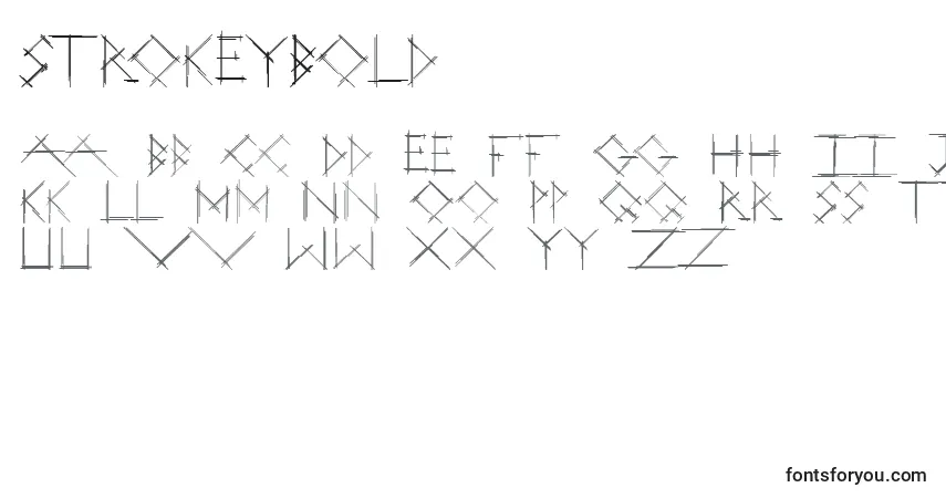 Schriftart StrokeyBold – Alphabet, Zahlen, spezielle Symbole
