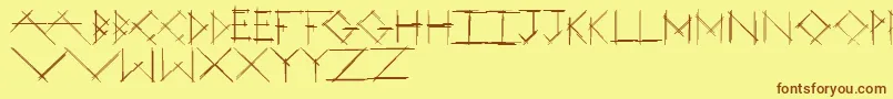 Шрифт StrokeyBold – коричневые шрифты на жёлтом фоне