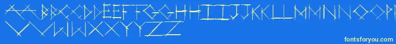 StrokeyBold Font – Yellow Fonts on Blue Background