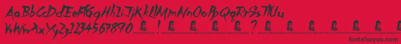 SlowedDown Font – Black Fonts on Red Background
