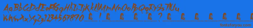 SlowedDown Font – Brown Fonts on Blue Background