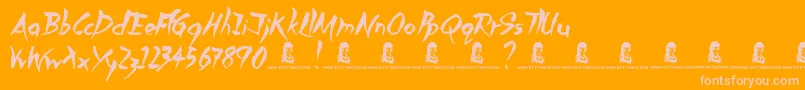 SlowedDown Font – Pink Fonts on Orange Background