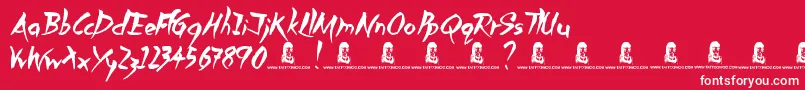 SlowedDown Font – White Fonts on Red Background