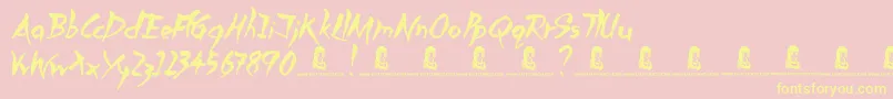 SlowedDown Font – Yellow Fonts on Pink Background