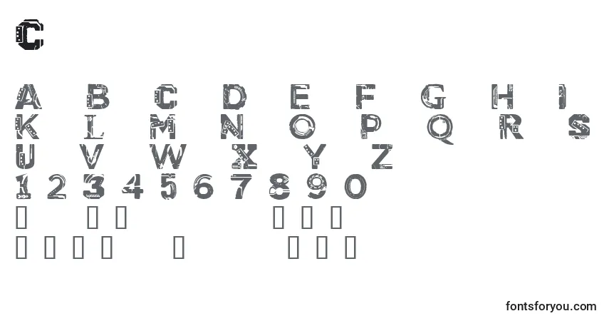 A fonte CfcyborgpersonaluseRegular – alfabeto, números, caracteres especiais