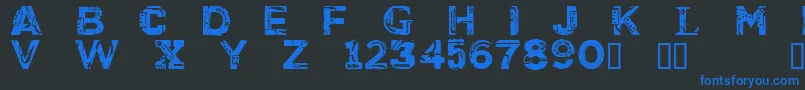 CfcyborgpersonaluseRegular Font – Blue Fonts on Black Background