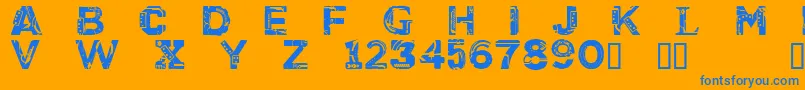 CfcyborgpersonaluseRegular Font – Blue Fonts on Orange Background