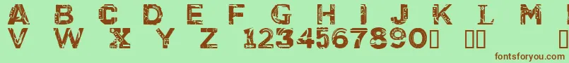 CfcyborgpersonaluseRegular Font – Brown Fonts on Green Background