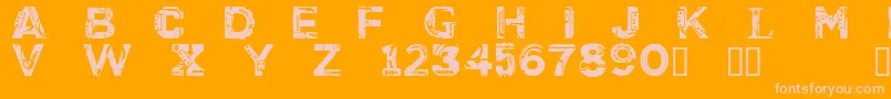 CfcyborgpersonaluseRegular-Schriftart – Rosa Schriften auf orangefarbenem Hintergrund