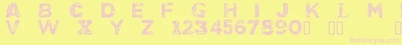 CfcyborgpersonaluseRegular Font – Pink Fonts on Yellow Background