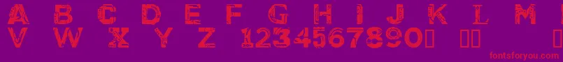 CfcyborgpersonaluseRegular Font – Red Fonts on Purple Background