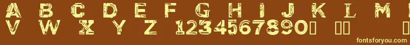 CfcyborgpersonaluseRegular-fontti – keltaiset fontit ruskealla taustalla