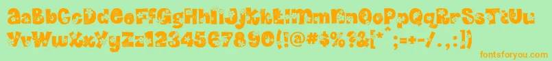Police Daffodil – polices orange sur fond vert