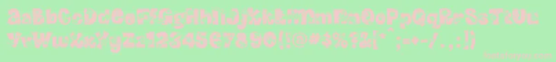 Daffodil-fontti – vaaleanpunaiset fontit vihreällä taustalla