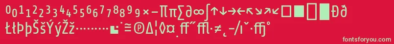 フォントShareRegularexp – 赤い背景に緑の文字