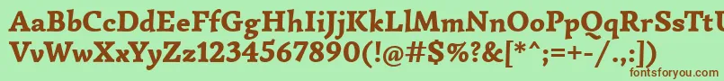 SimonettaBlack Font – Brown Fonts on Green Background