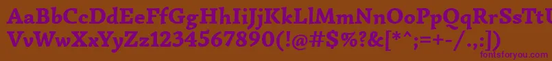 SimonettaBlack Font – Purple Fonts on Brown Background