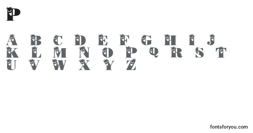 Schriftart Philliboo – Alphabet, Zahlen, spezielle Symbole