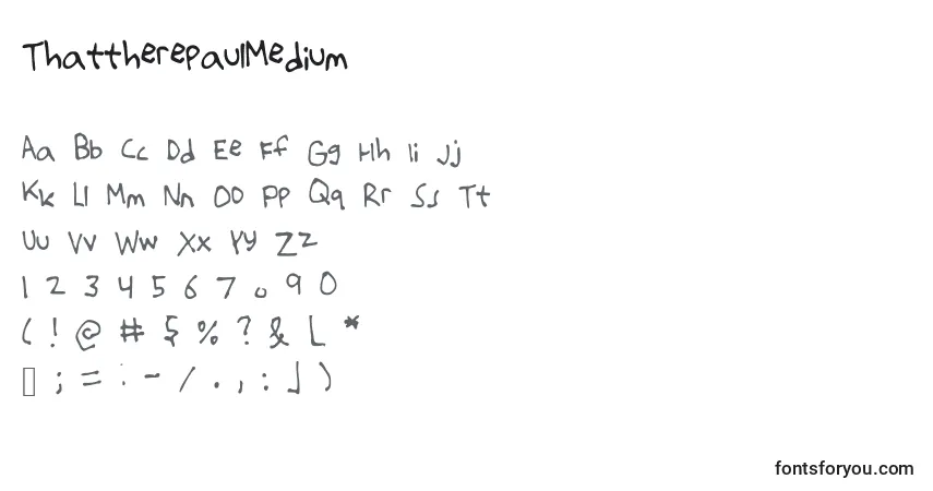 A fonte ThattherepaulMedium – alfabeto, números, caracteres especiais