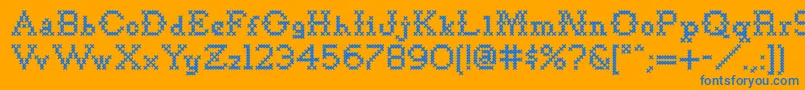 フォントGoodbye ffy – オレンジの背景に青い文字