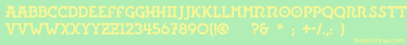 Rita Font – Yellow Fonts on Green Background