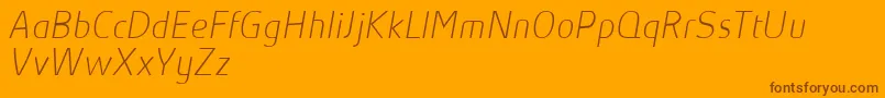 AbsolutProThinItalicReduced Font – Brown Fonts on Orange Background