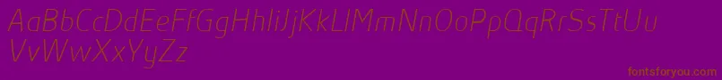 AbsolutProThinItalicReduced Font – Brown Fonts on Purple Background