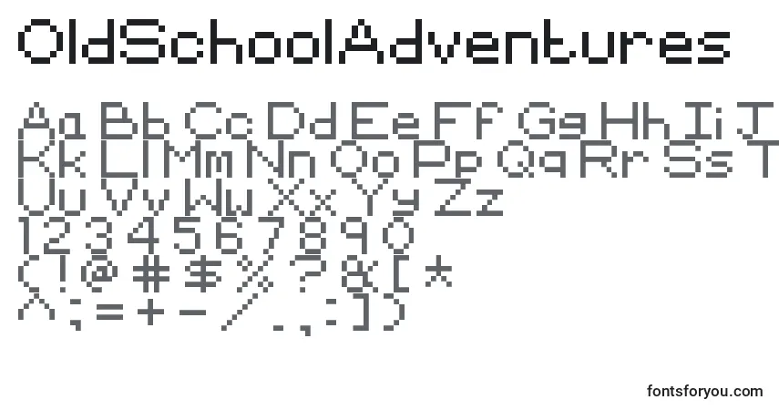 Schriftart OldSchoolAdventures – Alphabet, Zahlen, spezielle Symbole